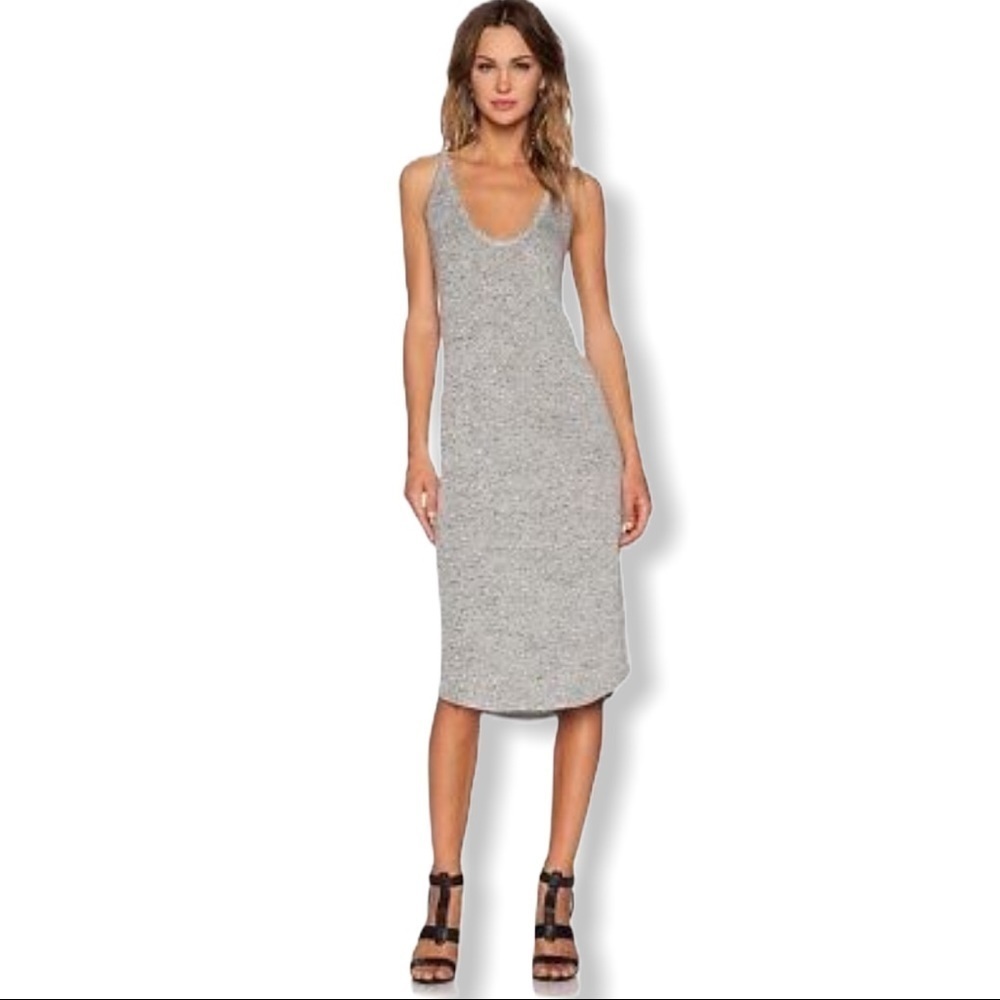 REVOLVE RILLER & FOUNT Gray Sadie Scoop Neck Midi Tank Dress Size 1 Small